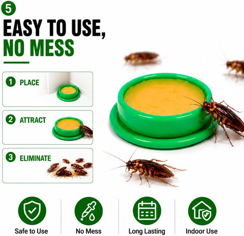 Cockroach Gel Bait Traps 24 Pack, Cockroach Repellent Indoor Home, Roach Deterrent, Pet Safe Roach Repeller Outdoor, Keep Roaches Away, Get Rid of Roaches for House