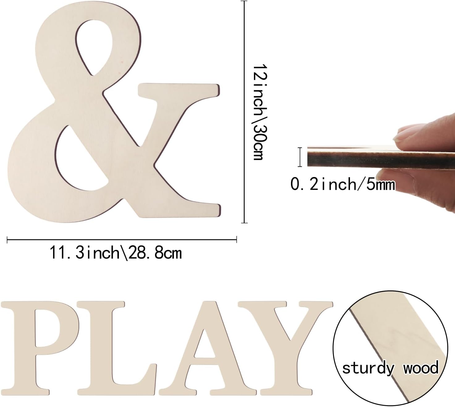 Wooden Symbol 12 Inch Large Unfinished Wood Symbol & for Home Wall Decor