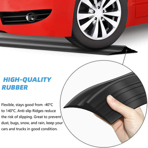 Jin&Bao Universal Garage Door Threshold Seal Strip 20FT Kit, Bottom Waterproof Rubber Weather Stripping Replacement（Black, 2 Adhesive）