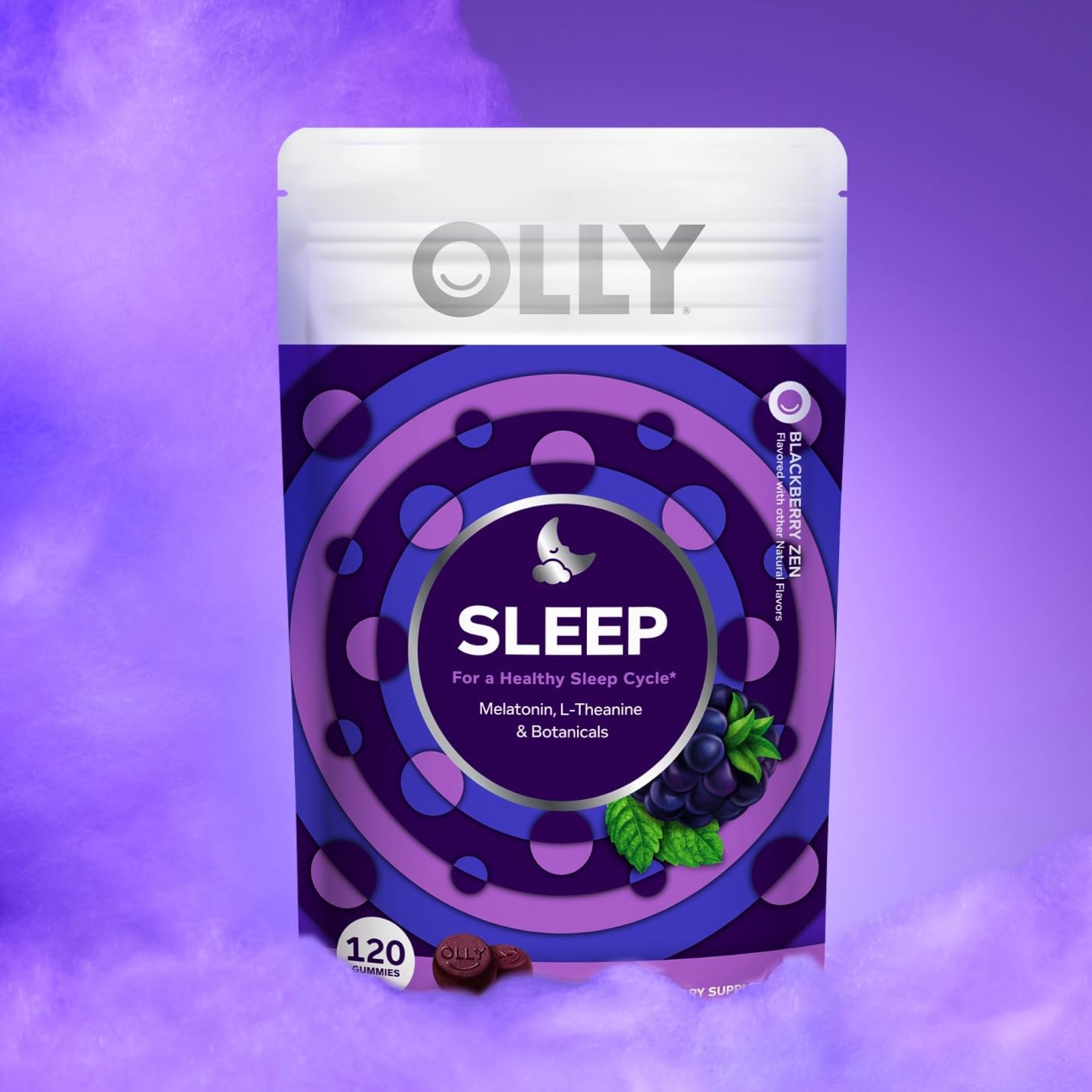 OLLY Sleep Support Gummy Supplement,* 3 mg Melatonin - 120 Count Pouch