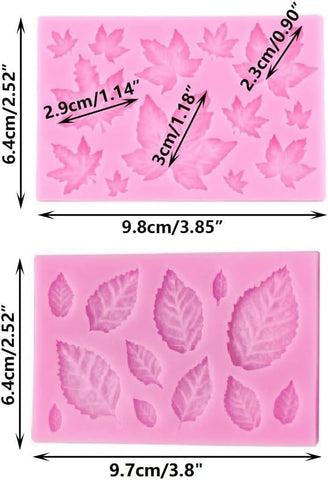 Leaf Mold Silicone Leaves Fondant Molds,Tree Leaves Mold for Cake Decoration,Maple Leaves Candy Mold,Cupcake Topper,Polymer Clay,Crafting,Chocolate,Resin Mold