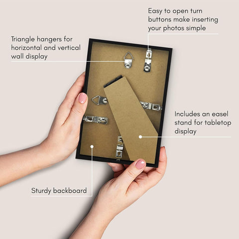 Americanflat 4x6 Picture Frame - Slim Molding - Black