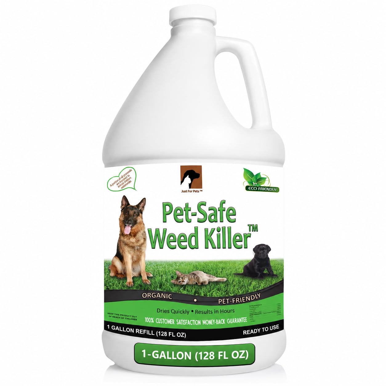 Just For Pets Pet Safe Weed Killer - 1 Gallon (128 oz) Refill