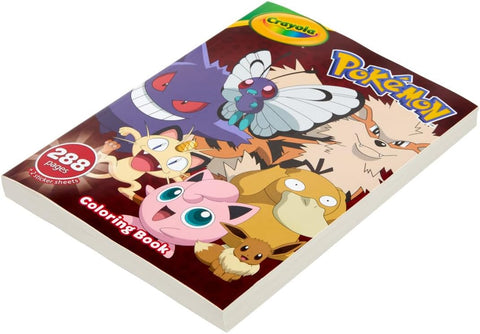 Crayola Giant Pokemon Coloring Book (288 Pages), 2 Sticker Sheets, Coloring Book for Kids & Adults, Travel Activity, Pokemon Gift for Kids, 3+