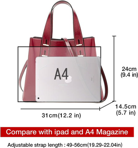 LAORENTOU Women Crossbody Handbags Genuine Leather Satchel Handbags for Women Top-handle Shoulder Tote Purses