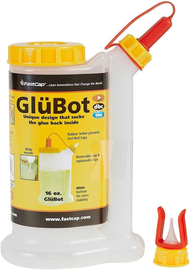 Fastcap Glue Dispenser, Yellow/White, 16 oz, Plastic GB.GLUBOT.YB - 1 Each