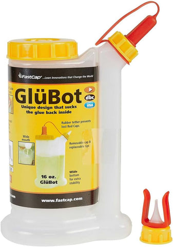Fastcap Glue Dispenser, Yellow/White, 16 oz, Plastic GB.GLUBOT.YB - 1 Each