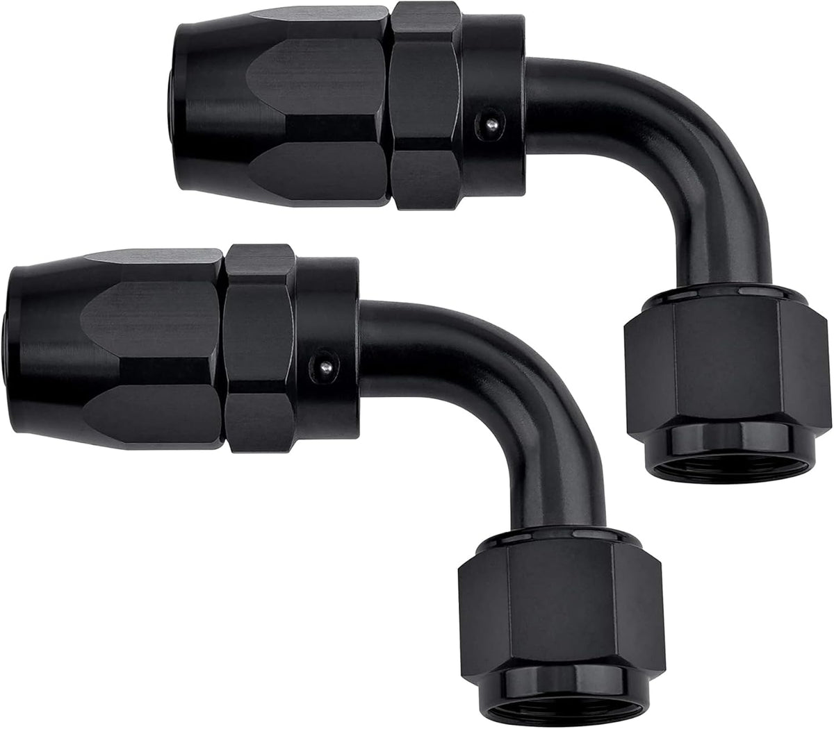EVIL ENERGY 12AN Hose End Fitting 90 Degree Swivel for CPE Braided Hose Black 2PCS