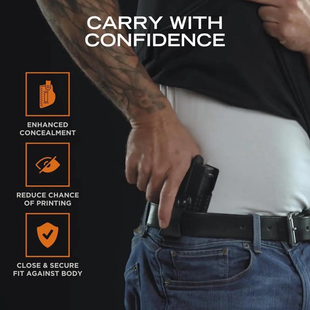 Rounded IWB Holster - Inside Waistband Concealed Carry, American Made, Concealment Express, Black Kydex, Optics Ready, Fits:
