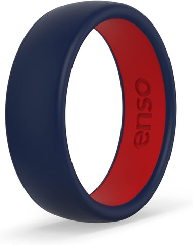 Enso Rings Dual Tone Silicone Wedding Ring – Two Tone Hypoallergenic Wedding Band – Comfortable Band for Active Lifestyle - Medical Grade Silicone – 1.75mm Thick Unisex Band