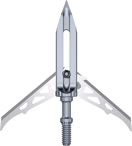 RAVIN Mechanical Broadheads 100 Grain - Crossbow Broadheads with 2-Inch Cut, Internal Spring Clip System, 500 FPS Rated – Titanium, Steel & Aluminum Options for Crossbow Bolts (3-Pack)