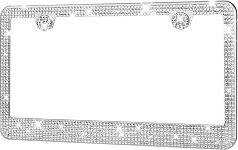 HOTOR License Plate Frame - Lastingly Bling and Sparkly Car Bracket Holder