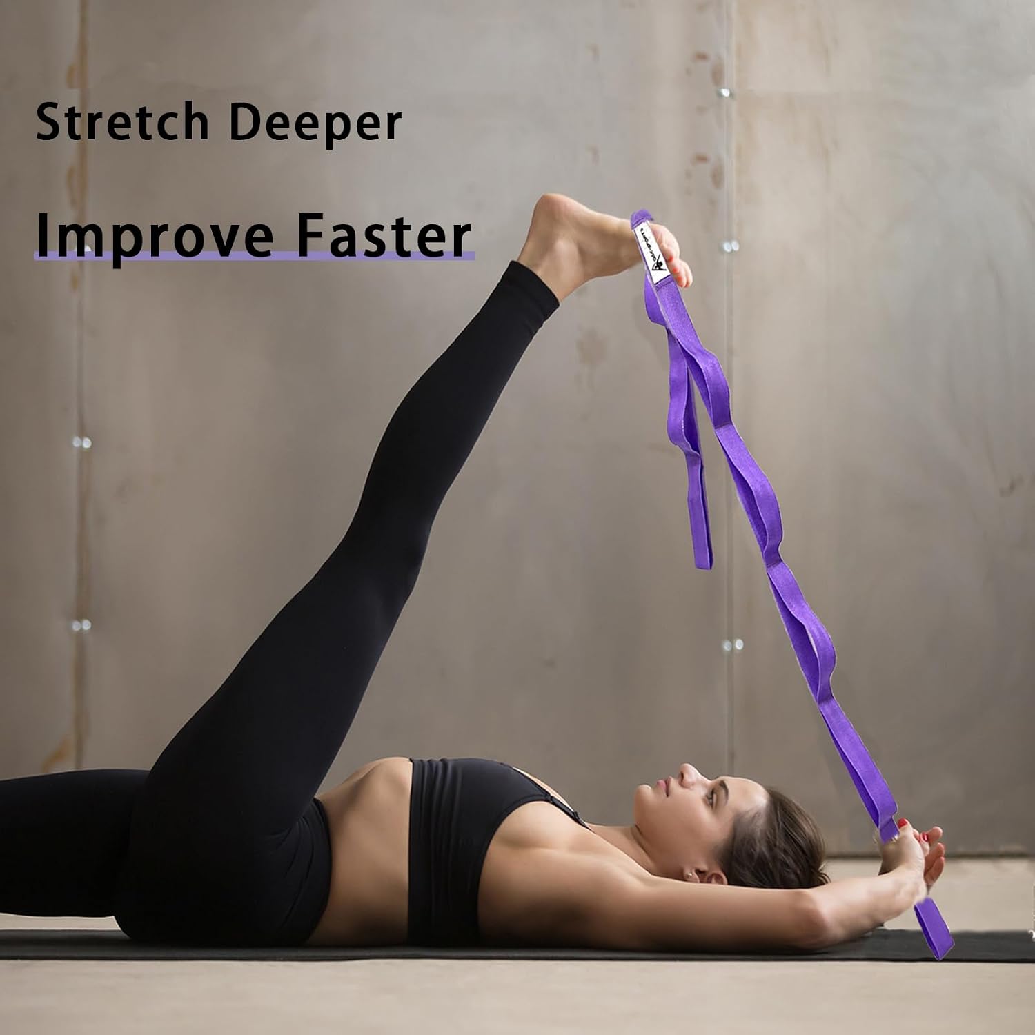 Stretching Strap Yoga Strap with Loops for Physical Therapy, Non-Elastic