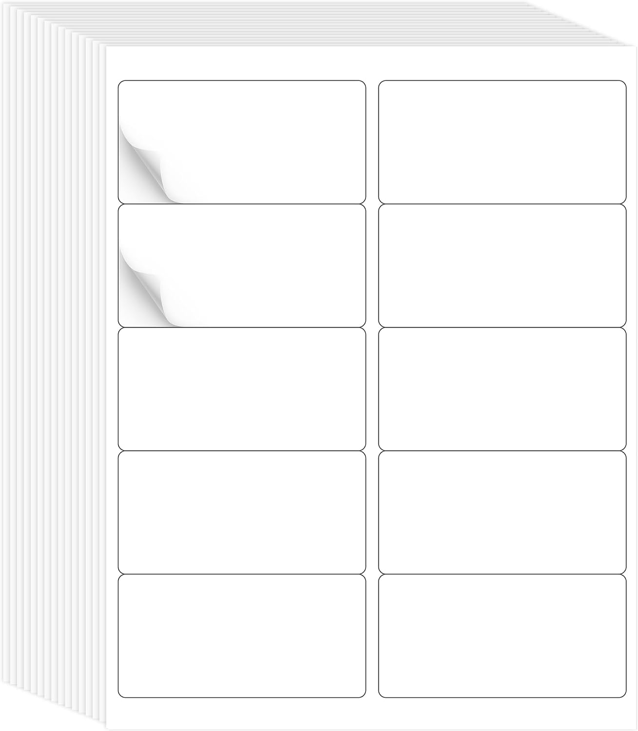 L LIKED 2"x4" Bulk Printable White Label Stickers 15000 Labels 1500 Sheets