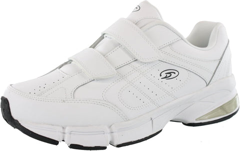 Dr.Scholls Mens Omega Light Weight Dual Strap Sneaker wide width (9 2E US, White)