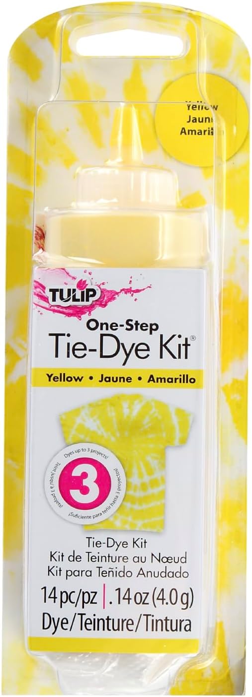 Tulip One-Step Tie-Dye Kit, Vibrant Colors for Fabric 4 fl oz, Yellow