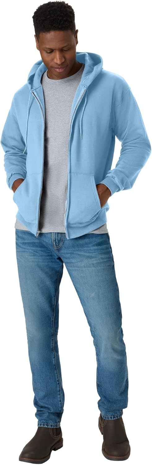 Hanes Men's Zip-up Hoodie, Ecosmart Fleece Full-zip Hoodie for Men, Hooded Sweatshirt