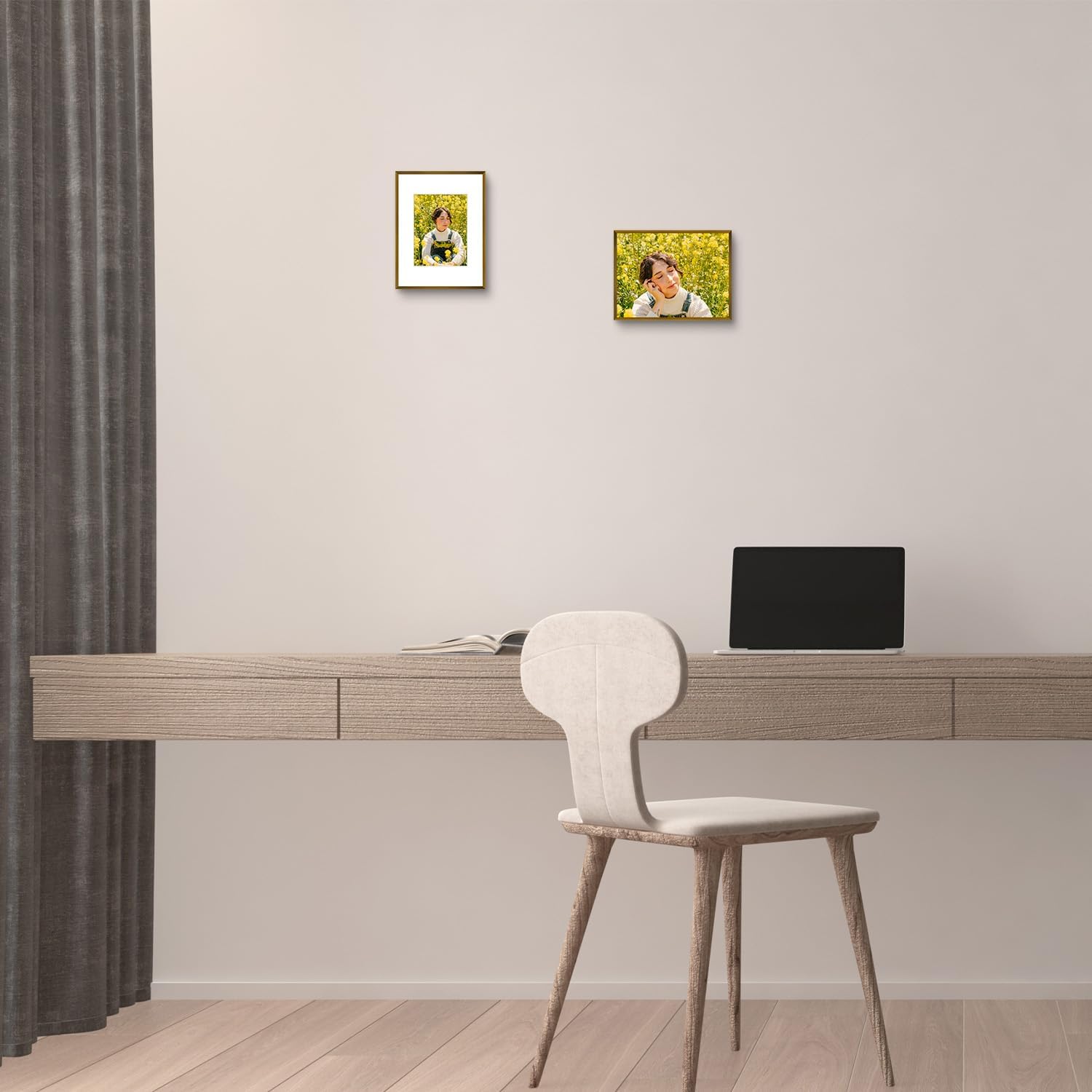 Golden State Art 9x12 Bronze Aluminum Frame with White Mat, Real Glass