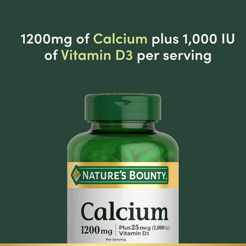 Nature's Bounty Calcium 1200mg with 1000 IU Vitamin D3, 120 Count