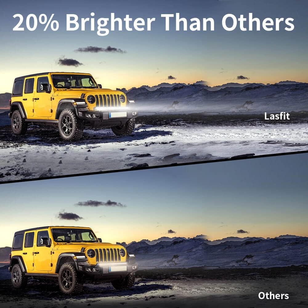 LASFIT 22 inch LED Light Bar, Slim Single Row, Spot Flood Combo Beam, IP67 Waterproof Front Bumper Grille Bar for 4Runner Tacoma Tundra Crosstrek GX LX UTV SxS Marine Boat