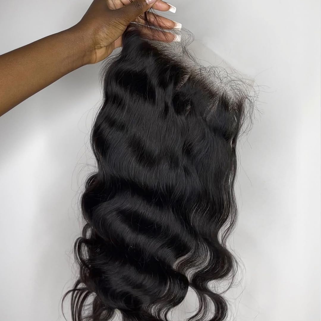 BEEOS Body Wave 5x5 SKINLIKE Real HD Lace Closure Only, 0.10mm Ultra-Thin Invisible HD Lace Pre-Plucked Bleached Knots Natural Hairline Virgin Human Hair 16 Inch