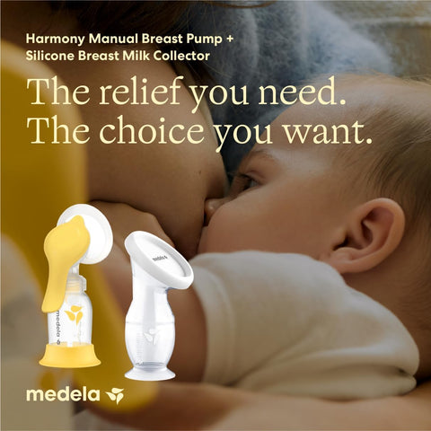 Medela Harmony Manual Breast Pump & Silicone Milk Collector Set, On-the-Go