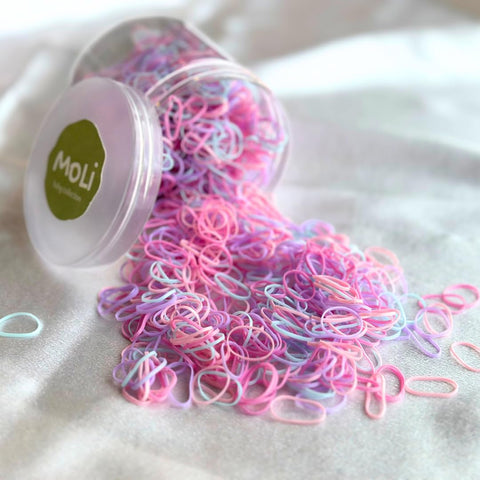 1500 PCS Toddler Baby Infant Mini Thin Gentle Hair Elastics Ties Soft Rubber Bands for Thin Fine Hair Baby Girl (SingleColor - Black)