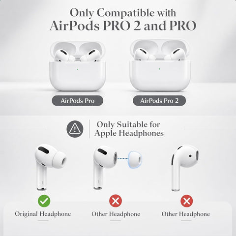 4 Pairs Replacement Ear Tips for AirPods Pro 1st/2nd Gen, White