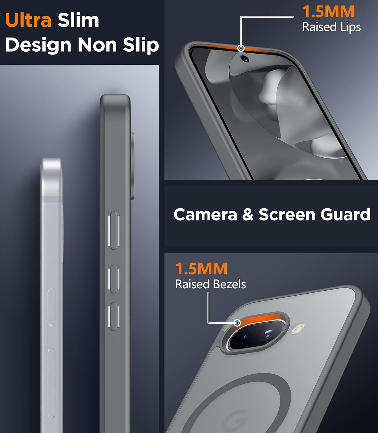 SPIDERCASE Magnetic for Google Pixel 9A Case, Gray