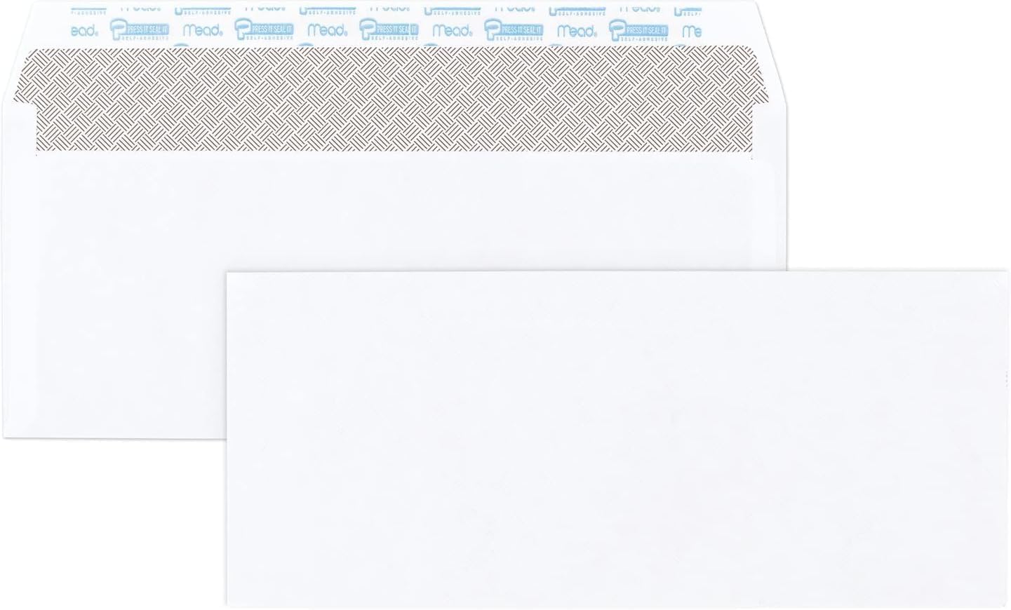 Mead #10 Security Business Envelopes Letter Size 4-1/8" x 9-1/2" – Peel and Seal, Privacy Lined, No-Window, Press-It Seal-It Self-Adhesive for Home & Office Mailing, 45 Count (75026)
