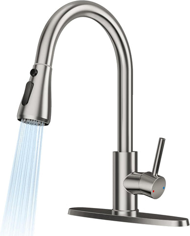 FEELSO Kitchen Faucets with Pull Down Sprayer, Brushed Nickel