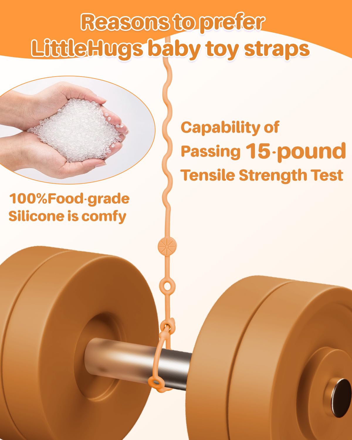 LittleHugs Toy Straps for Baby, 5pcs Adjustable Toy Holder for Stroller Accessories, Silicone Tether Pacifier Clip, No Throw Travel Essential Leash for High Chair, Car Seat (5 Pack Macaron)