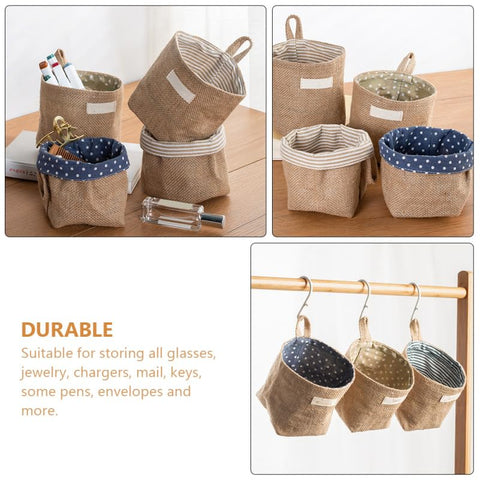 Parliky 4pcs Over The Door Storage Organizer Wall Hanging Pocket for Glasses Jewelry Keys Mail Fabric Compact and Lightweight Design for Tidy Spaces