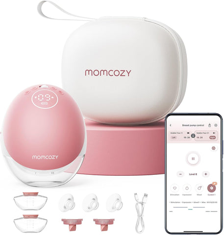 Momcozy Breast Pump Hands-Free Upgraded Mobile Flow M9 24mm, 1Pc Cozy Red