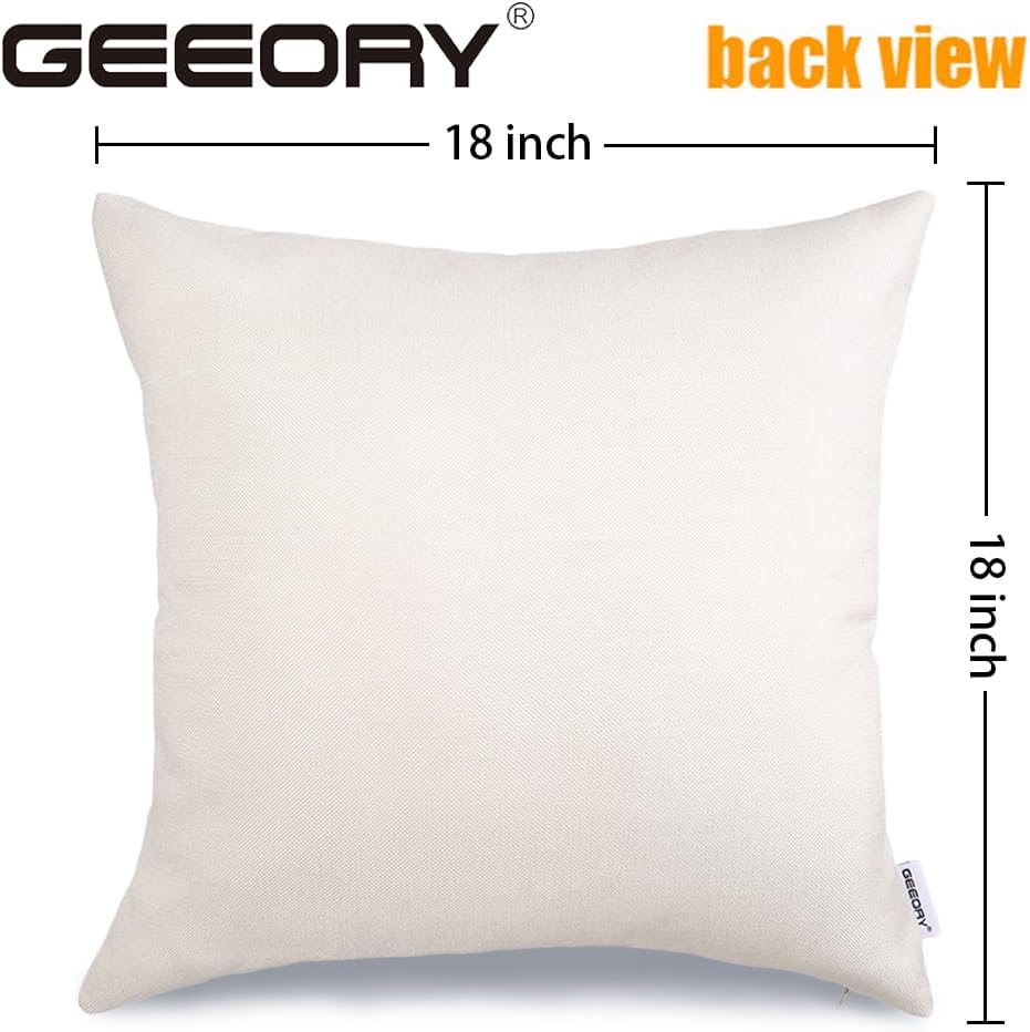 GEEORY Fall Hello Pumpkin Throw Pillow Covers 18x18 Inch Set of 4, Mason Jars Harvest Buffalo Plaid Autumn Decorative Farmhouse Holiday Cushion Cases for Home Decoration (Orange) G536-18