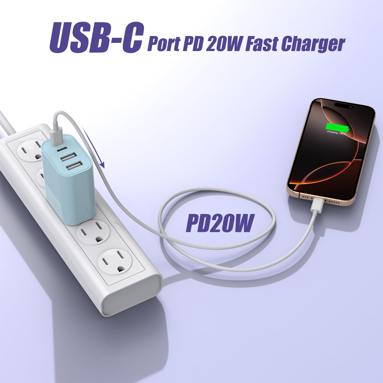 40W USB C Charger Block, [2 Pack] 4-Prot USB Type C iPhone Fast USB C Brick