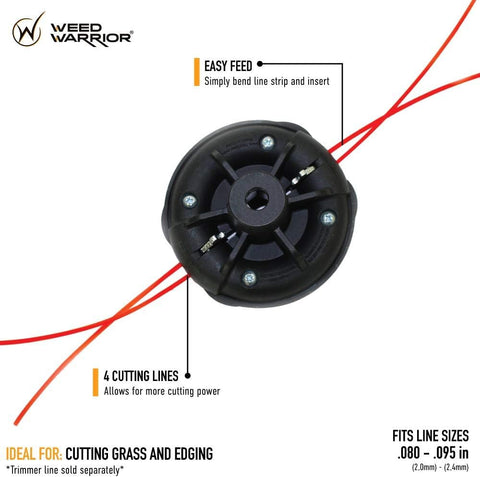 Weed Warrior EZ Lock Universal Fit String Trimmer Replacement Head, black