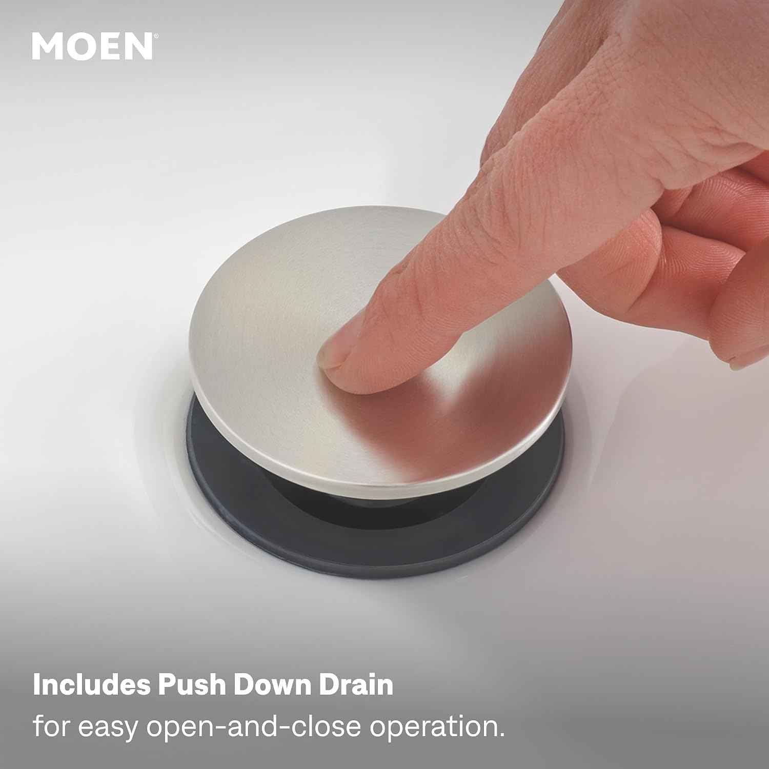 Moen Revyl 1-Handle Bathroom Faucet w/Drain, Deckplate, 84771SRN
