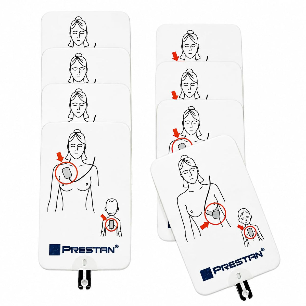 PRESTAN AED Training Pads Adult, UltraTrainer & Trainer Plus, 4-Pack