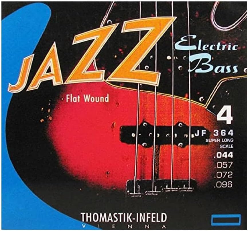 Thomastik-Infeld Bass Guitar Strings - Flatwound Bass Strings For a Rich and Warm Traditional Jazz Sound - Durable String Set Includes JF34043 JF34056 JF34070 JF34100 - Made in Vienna