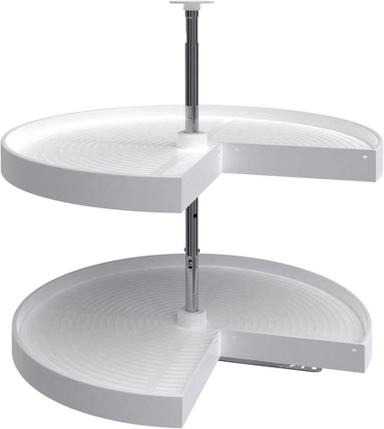 Rev-A-Shelf 2 Tier Pie-Cut Plastic Lazy Susan for Corner Base Cabinets, 28"