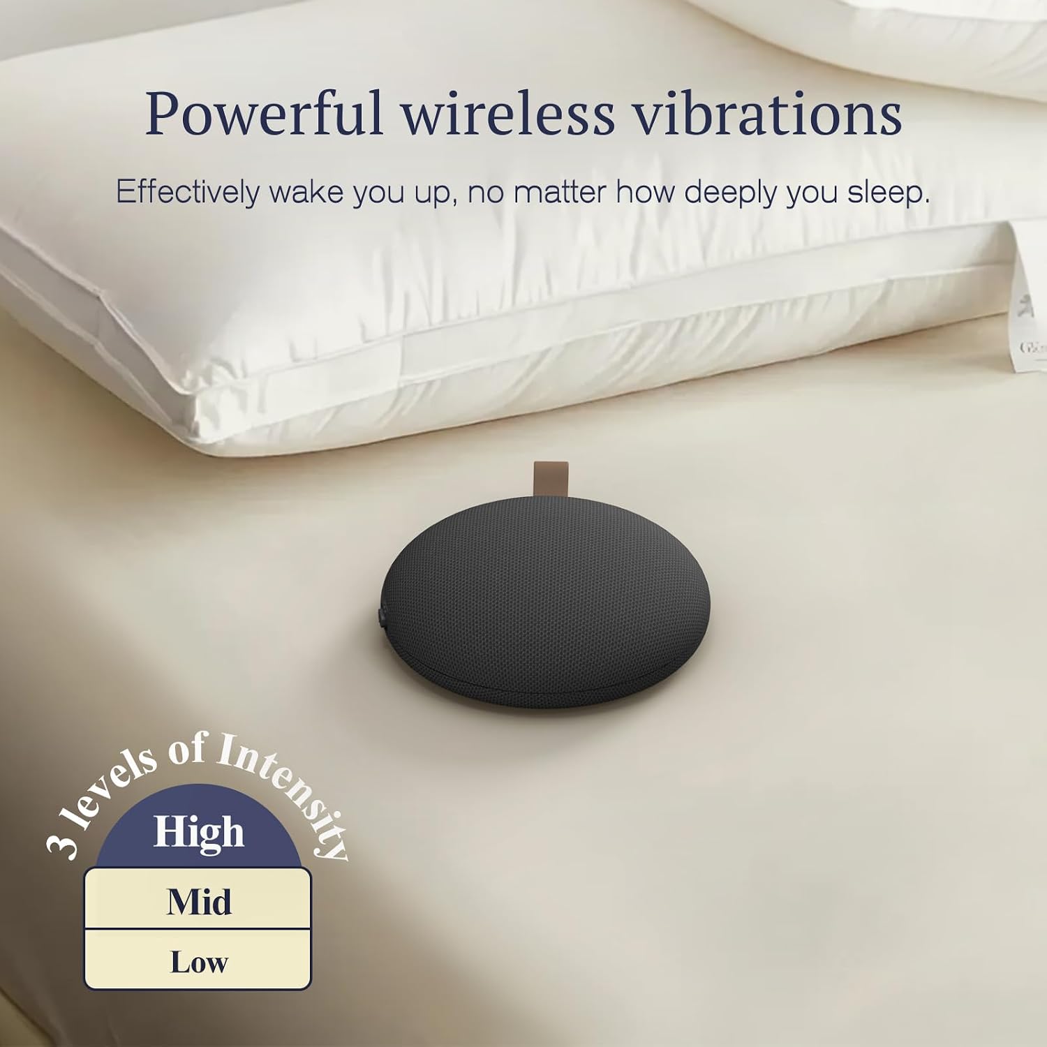 ANJANK Super Loud Alarm Clock with Wireless Bed Shaker, Vibrating Dual Alarm with Light Wake Up for Heavy Sleepers & Hearing Impaired, 9-Color Night Light, 8 Sounds, 0-100% Dimmer, USB Charger