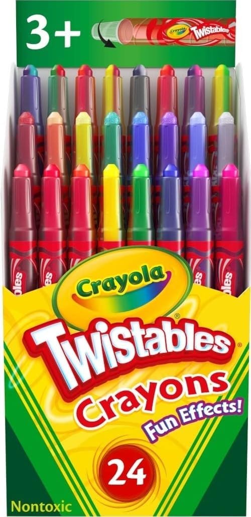 Crayola Twistables Crayons for Kids (24ct) Cute School Supplies for Toddlers, Preschool, Kindergarten, Elementary, Gifts for Boys & Girls, Ages 3, 4, 5