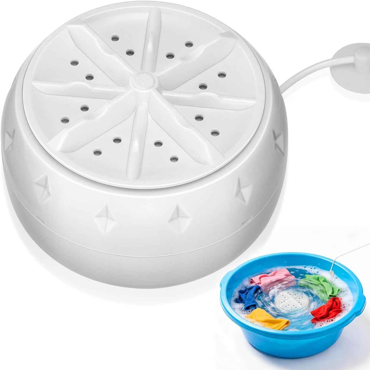 SHINEOFI Portable Mini Turbo Washing Machine with USB Ultrasonic Cleaning, Compact Automatic Washer for Rv Travel, Home and Business Use, Lightweight and Portable Laundry Appliance