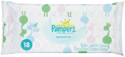 Pampers Sensitive Baby Wipes Travel Pack - 18ct