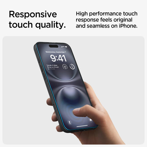 Spigen Tempered Glass Screen Protector [GlasTR EZ FIT] designed for iPhone 16 Plus/iPhone 15 Plus [2 Pack]