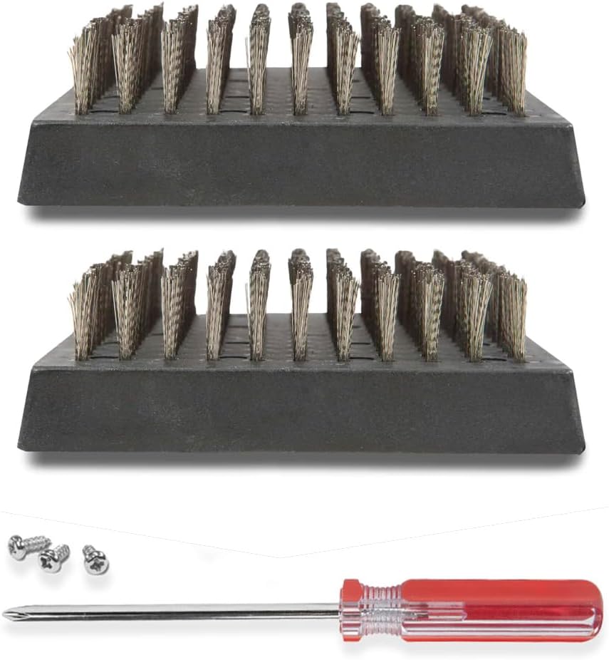 BBQ-AID Wire Grill Brush Replacement Heads, 2-Pack Cleaning Bristles