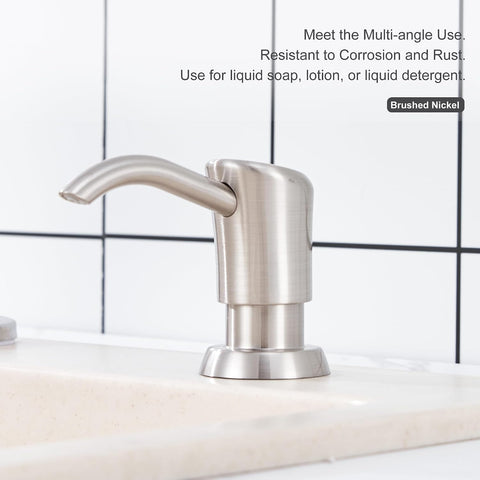GAGALIFE Dish Soap Dispenser for Kitchen Sink, 17 oz Bottle, Brushed Nickel