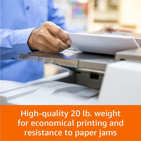 Amazon Basics Multipurpose Copy Printer Paper, 8.5 x 11 Inches, 20 lb, 92 Bright, White, 1 Ream (500 Sheets), Jam-Free