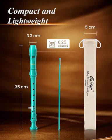 Eastar German C Soprano Recorder for Kids Beginner Kit, Sky Blue, ERS-21GSB